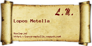 Lopos Metella névjegykártya